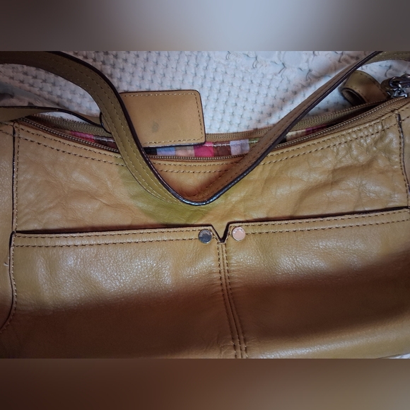 Tignanello Tan Leather Shoulder Bag With Crossbody Strap - Picture 2 of 13